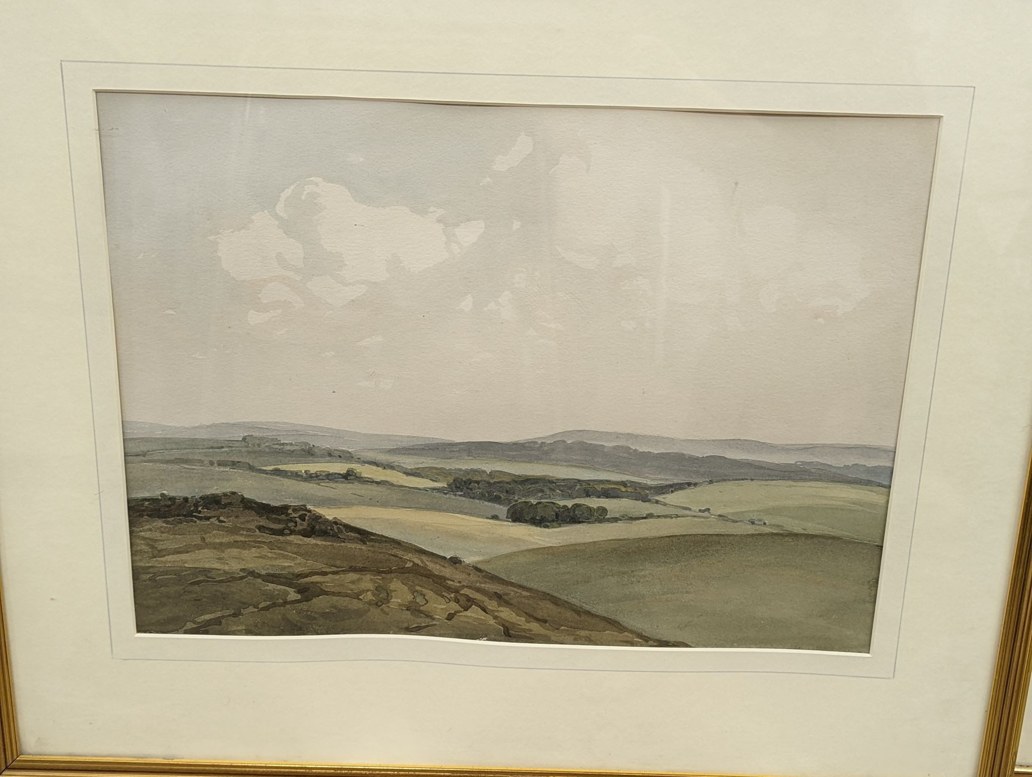 Walter Robert Stewart Acton (1879-1960), four watercolours, Downland scenes, 31 x 44cm approx.